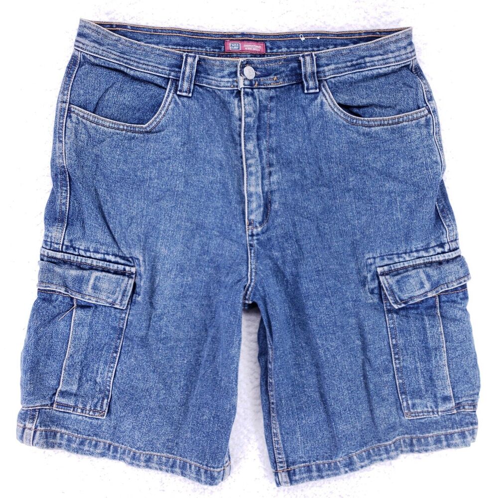 Faded Glory Jean Shorts Denim Cotton Mens SZ 34 Blue Straight VTG Carpenter 90s